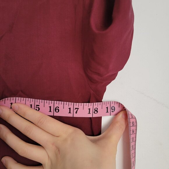 Ann Taylor Loft Burgundy Maroon Rolled Tab Long Pants One Piece Jumpsuit Size XS - Picture 12 of 17